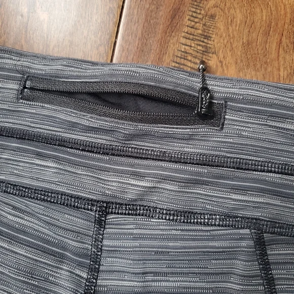 Lululemon Capris athletica black and gray leggings size 6 cropped . Packet on ba - Picture 3 of 5